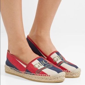 COPY - Mystic White/ Blue/ Red Sylvie Logo Stripe Canvas